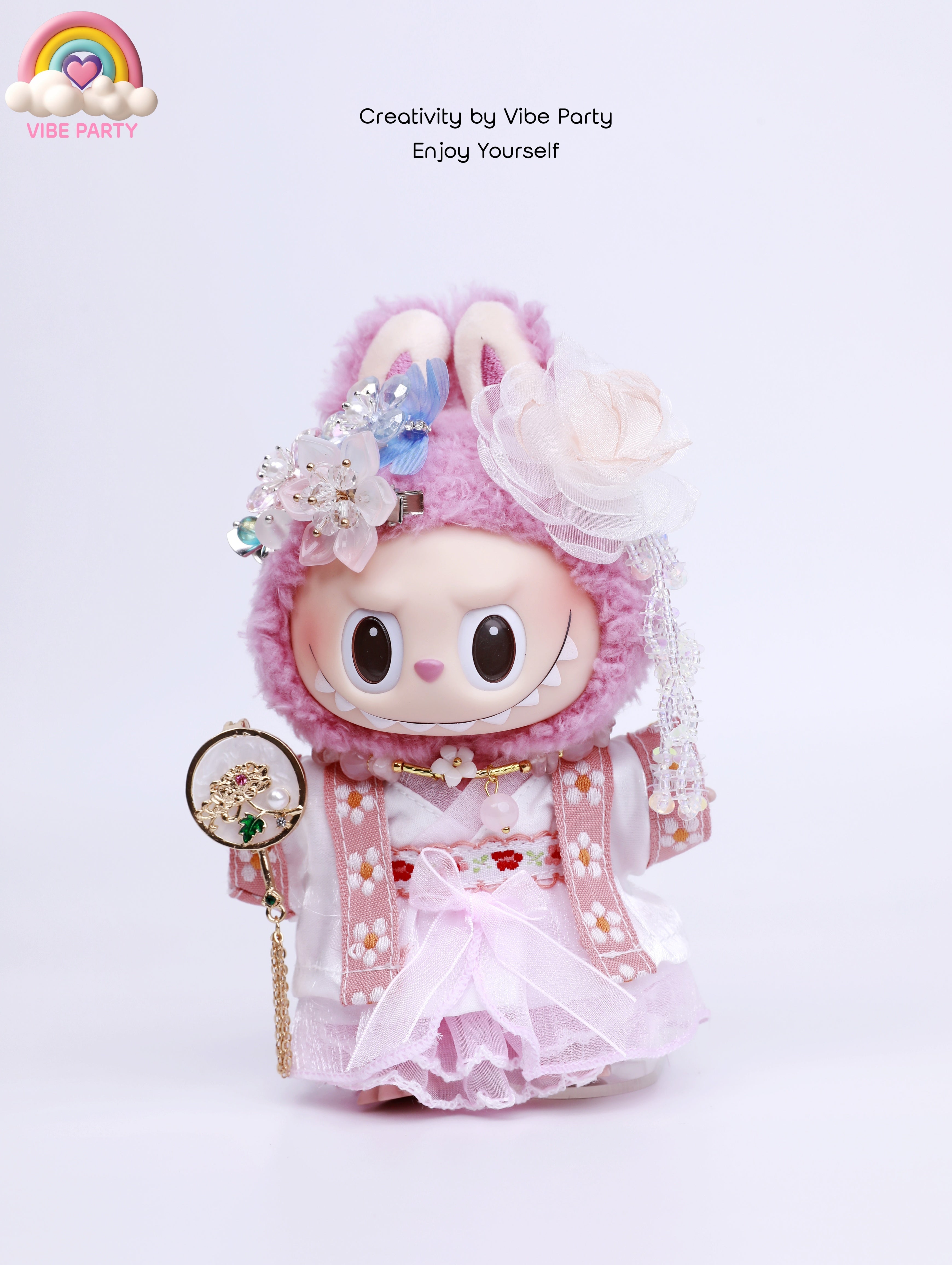 LBB Doll Clothes - Pink Cherry Blossom Fantasy Ancient Style 7-Piece Set (Doll Not Included)