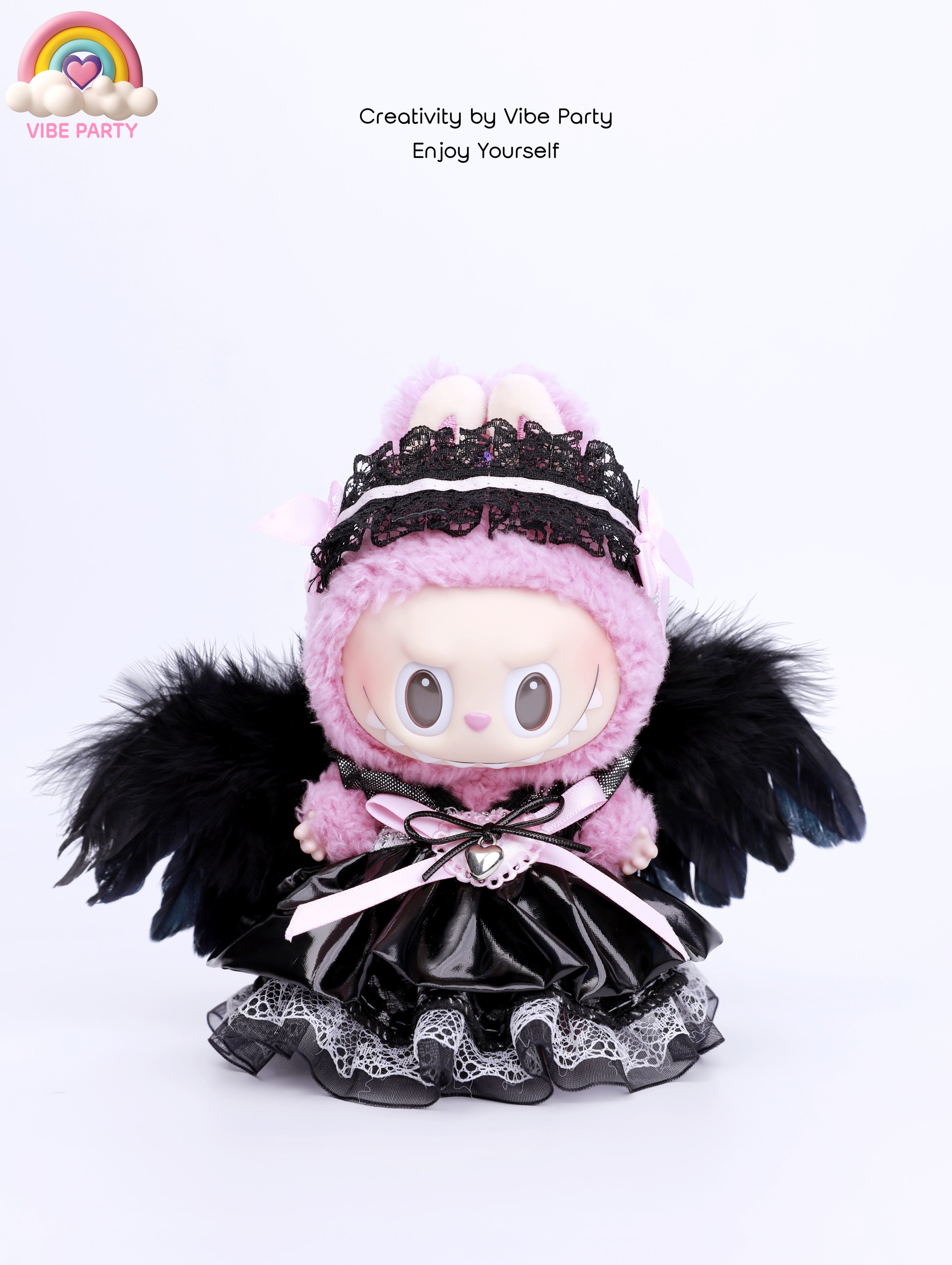 LBB Doll Clothes - Pink & Black Lolita 5-Piece Set (Doll Not Included)