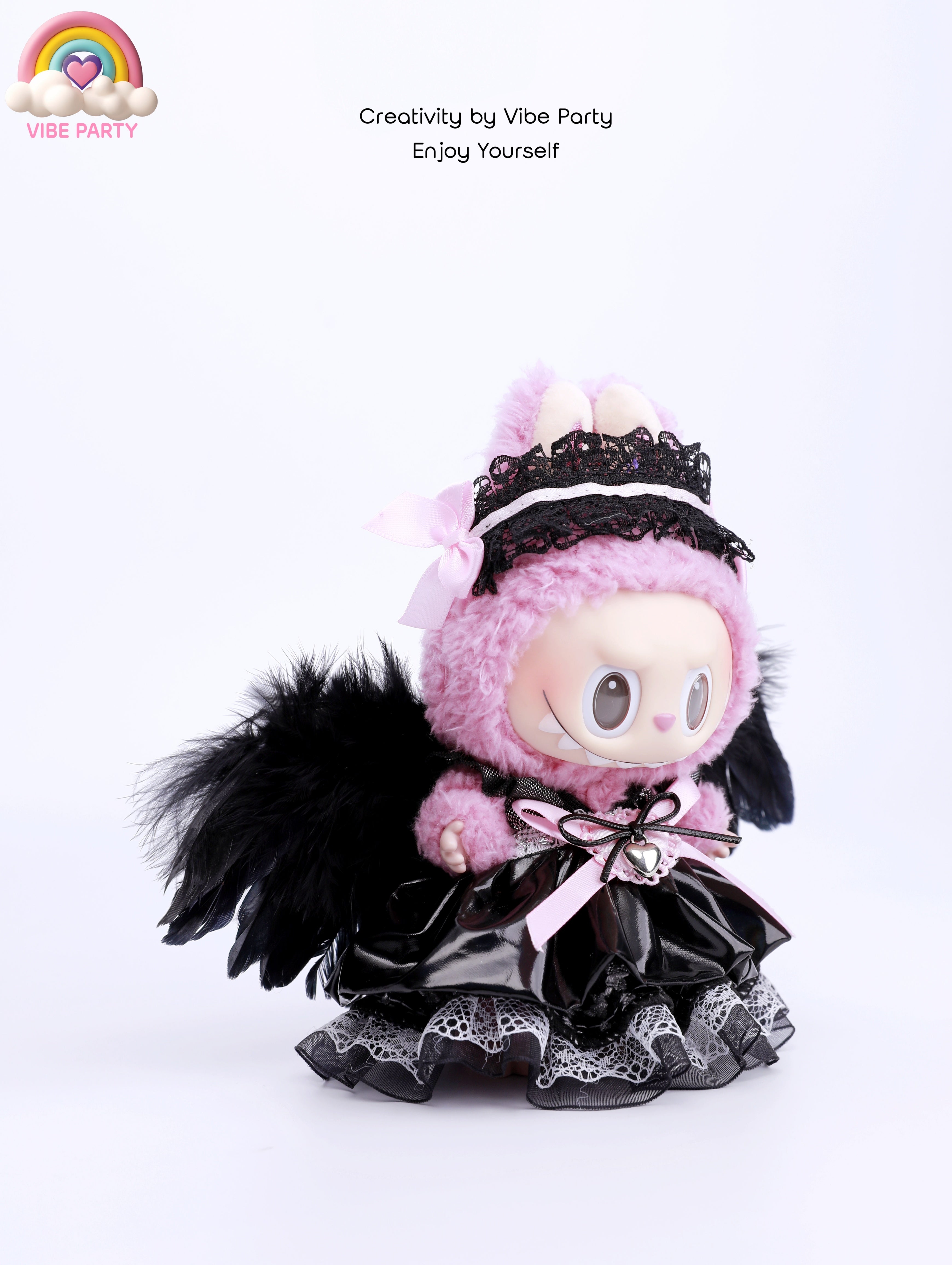 LBB Doll Clothes - Pink & Black Lolita 5-Piece Set (Doll Not Included)
