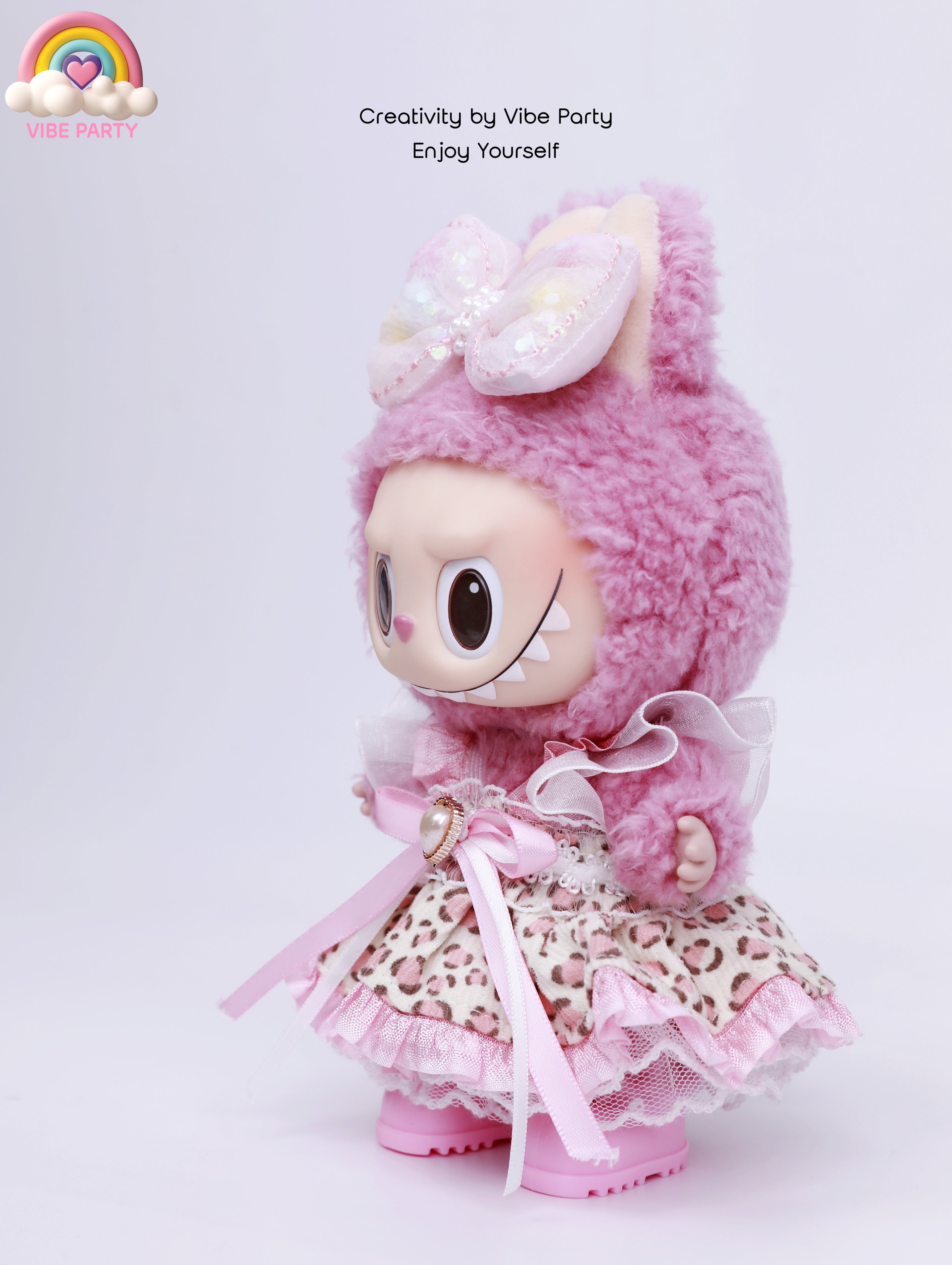 LBB Doll Clothes - Pink Sweetheart Leopard Print 4-Piece Set (Doll Not Included)