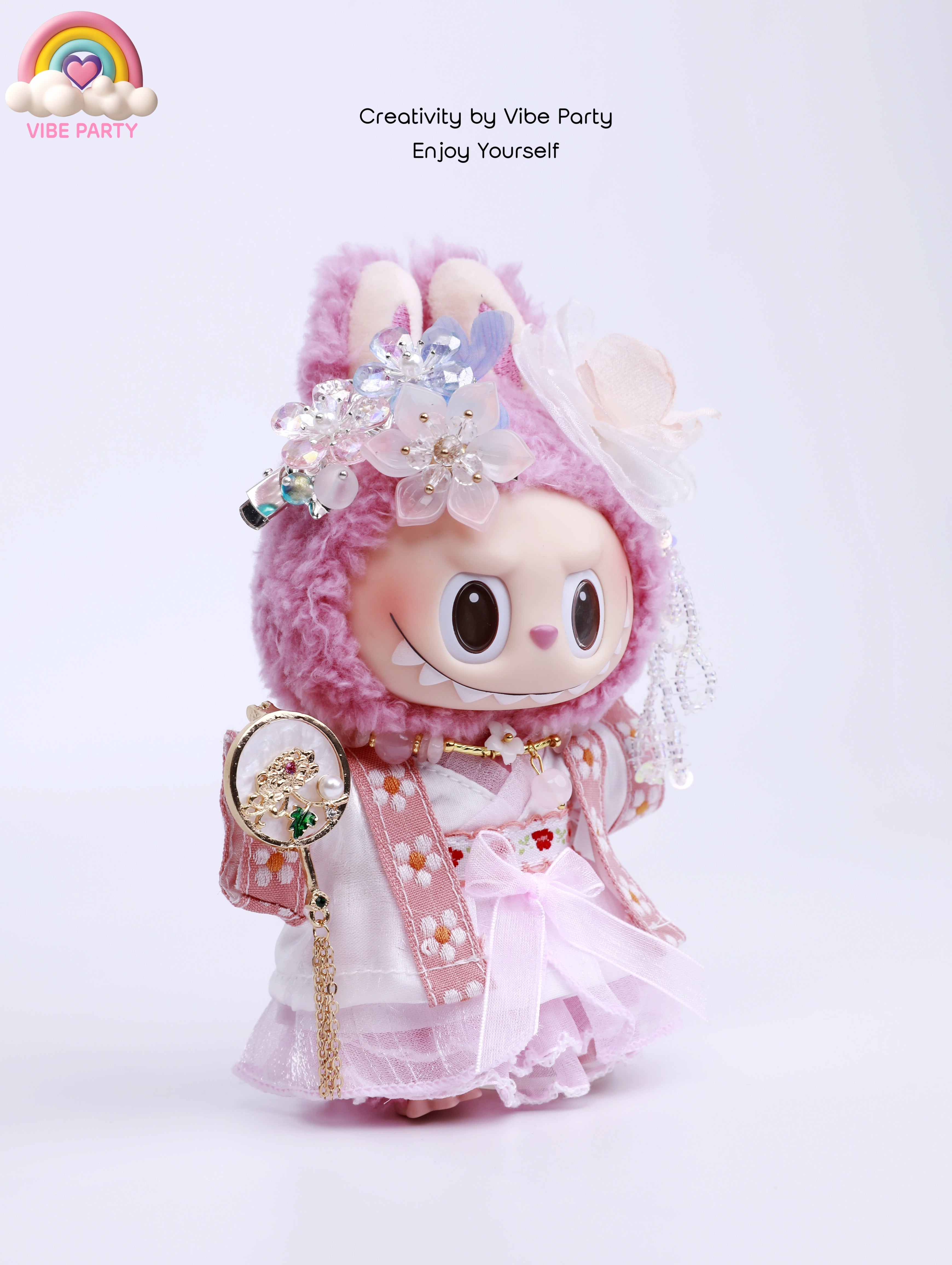 LBB Doll Clothes - Pink Cherry Blossom Fantasy Ancient Style 7-Piece Set (Doll Not Included)