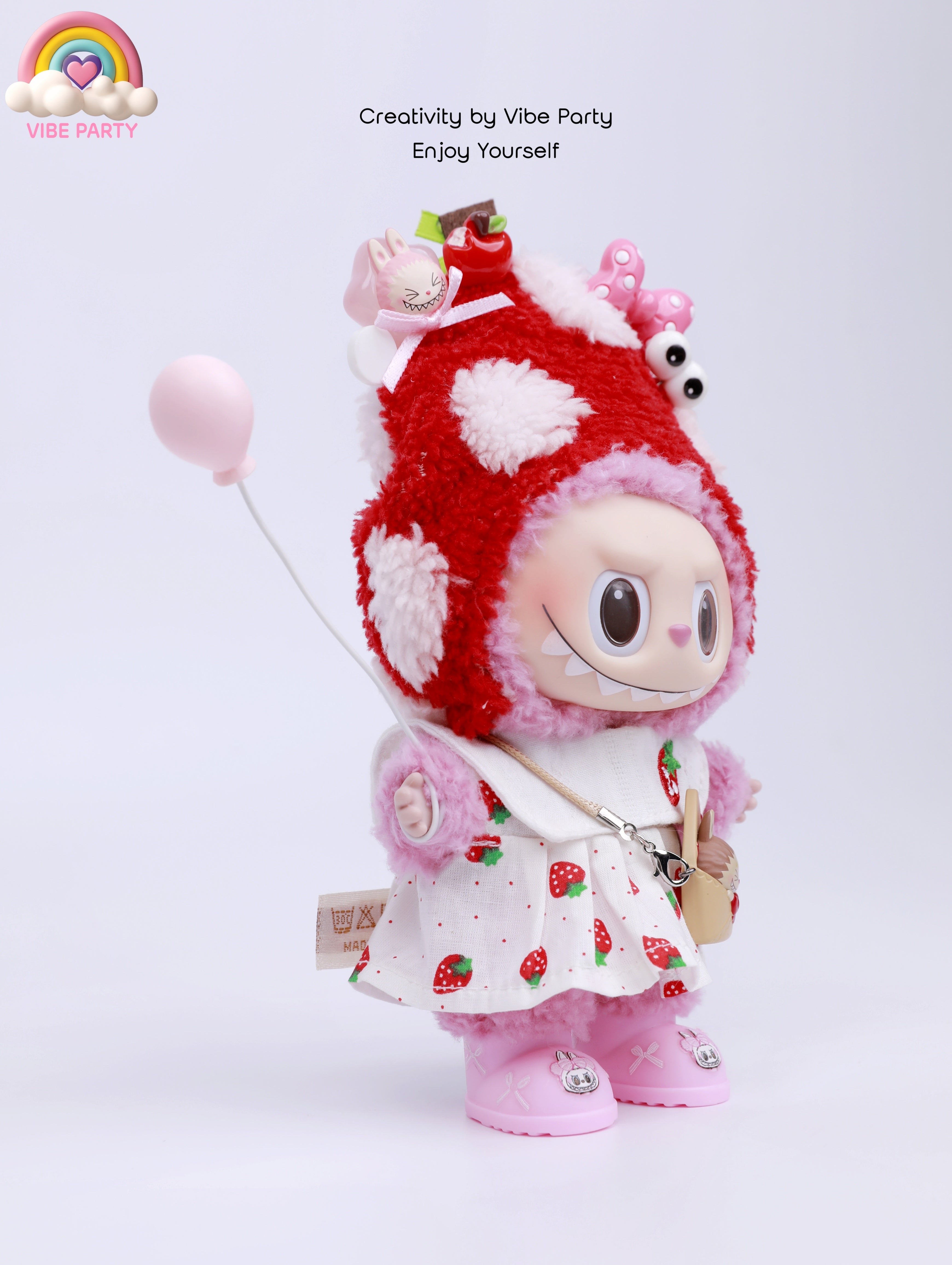 LBB Doll Clothes - Fairy Tale Strawberry Dress 5-Piece Set (Doll Not Included)