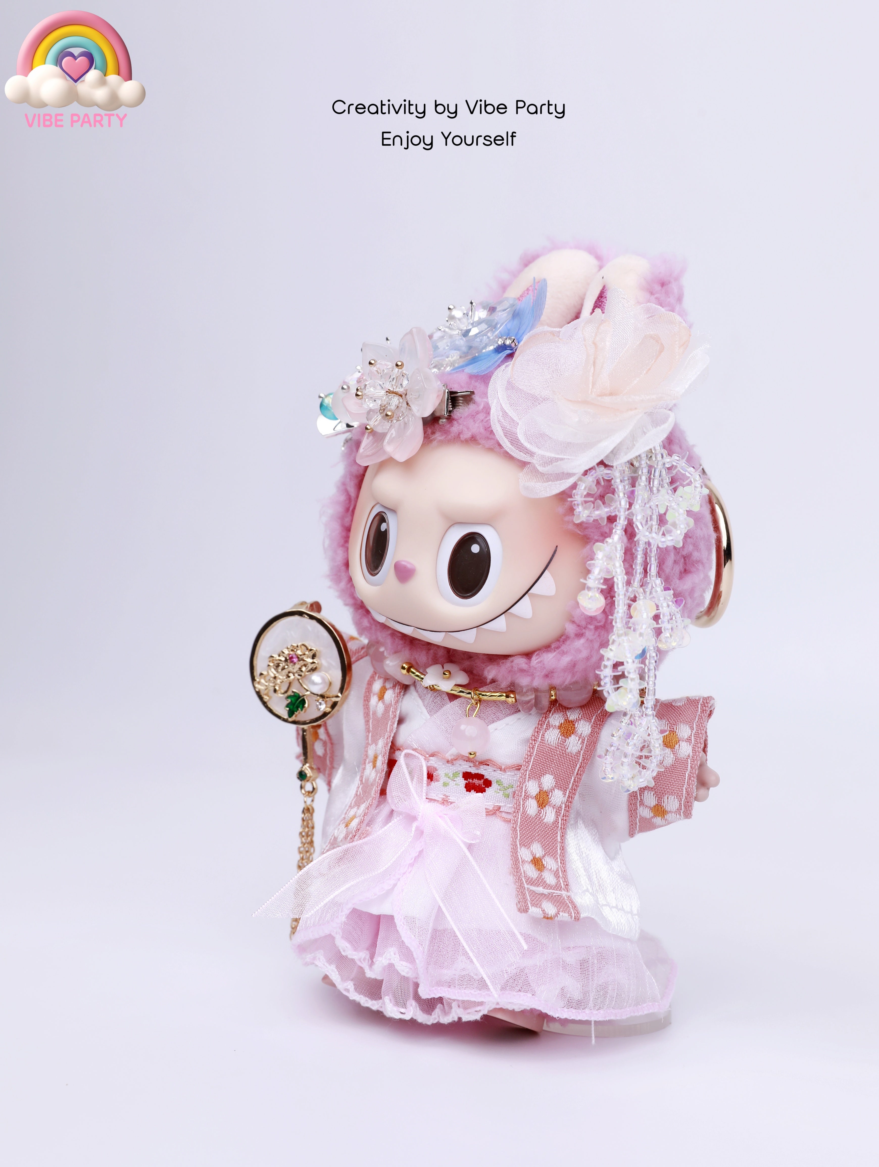 LBB Doll Clothes - Pink Cherry Blossom Fantasy Ancient Style 7-Piece Set (Doll Not Included)