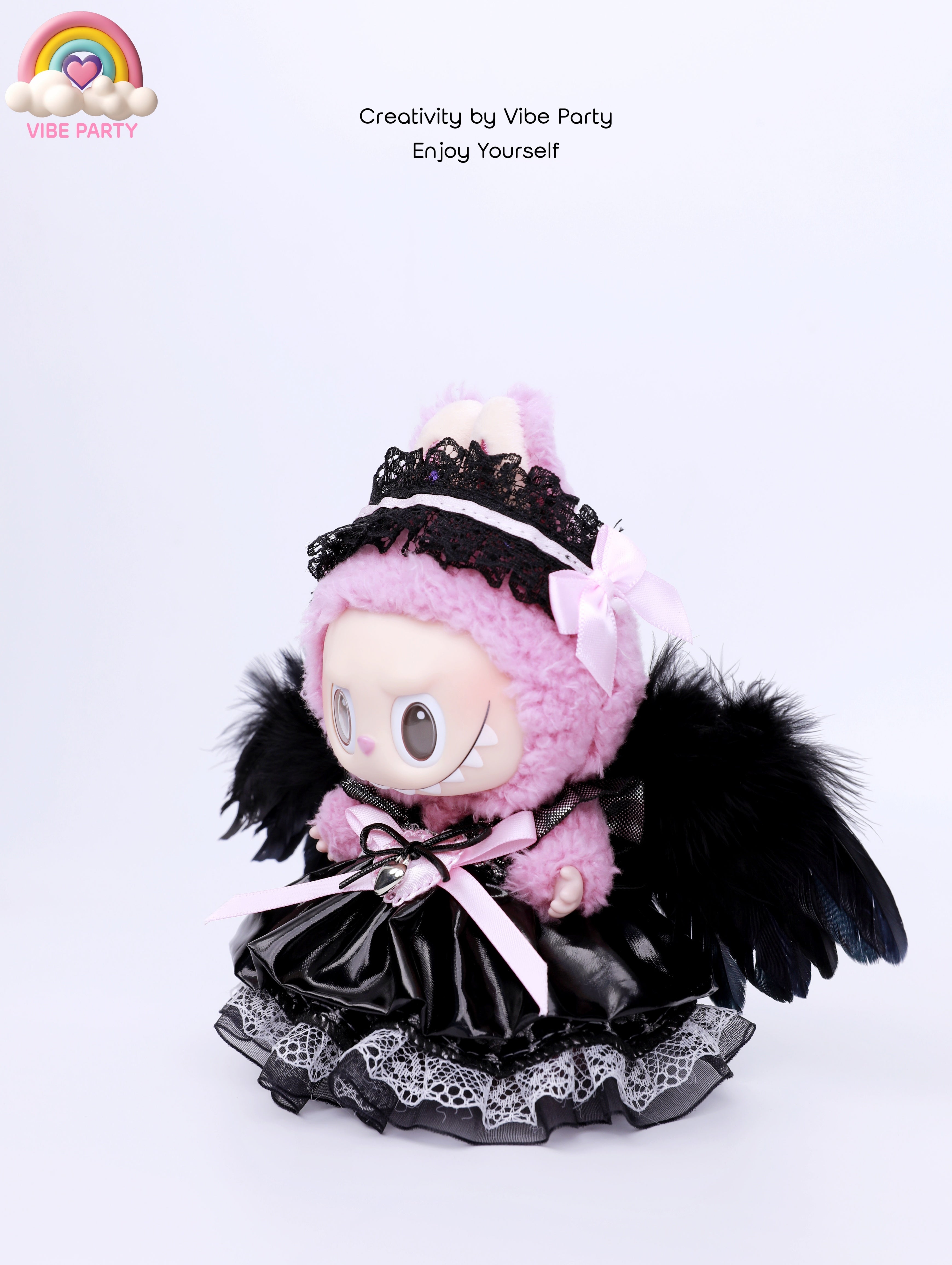 LBB Doll Clothes - Pink & Black Lolita 5-Piece Set (Doll Not Included)