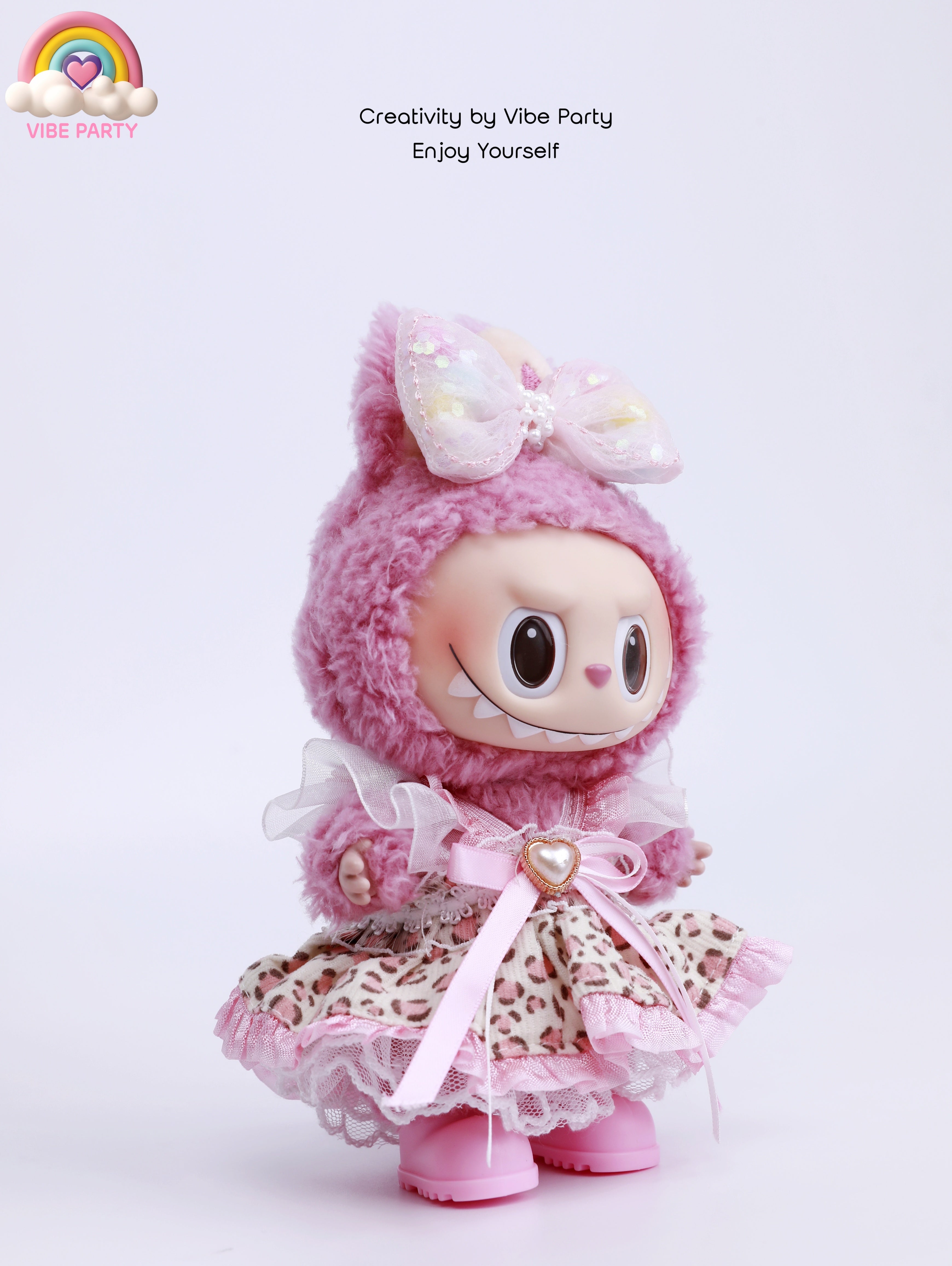 LBB Doll Clothes - Pink Sweetheart Leopard Print 4-Piece Set (Doll Not Included)