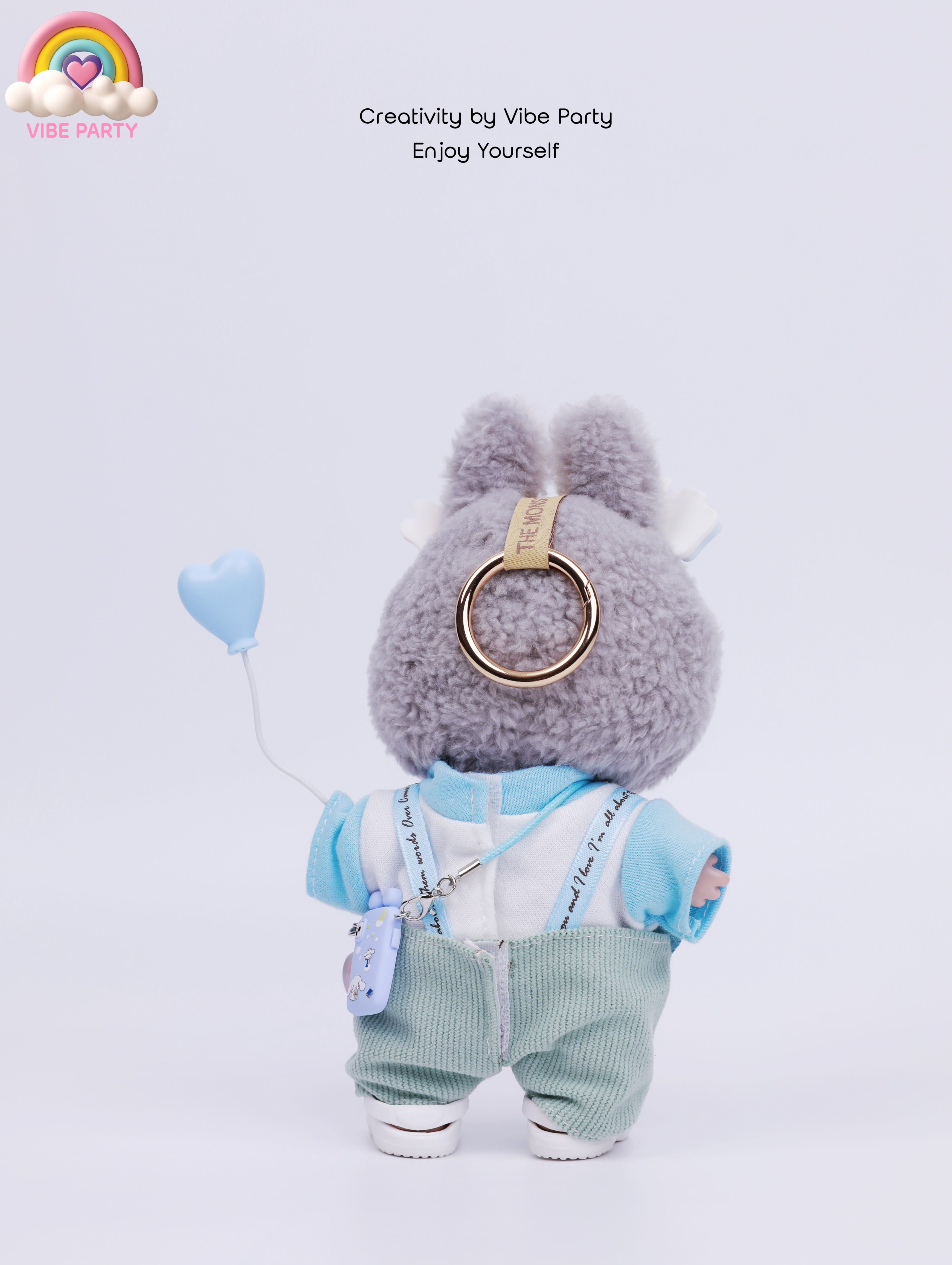 LBB Doll Clothes - Sweetheart Blue Overalls 7-Piece Set (Doll Not Included)